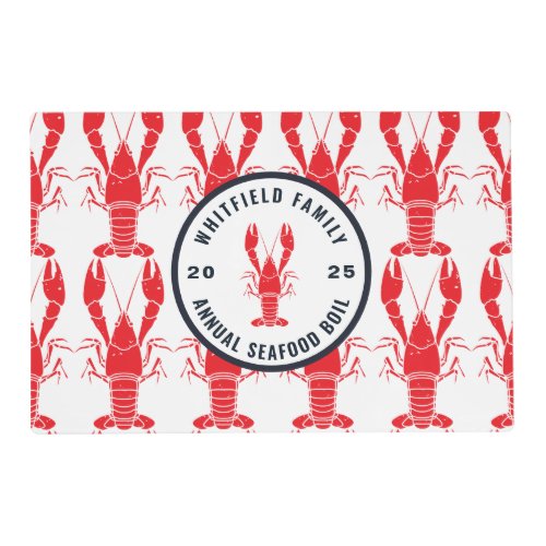 Family Any Occasion Lobster Boil Custom Placemat