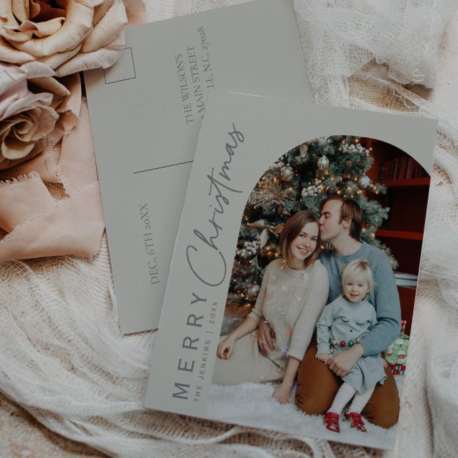 Family Arch Photo Christmas  Postcard (Creator Uploaded)