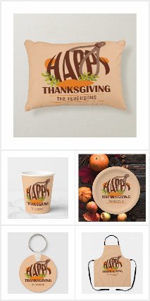 Family Artistic Thanksgiving Turkey Brown & Orange