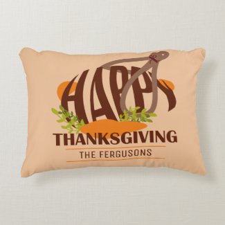 Family Artistic Thanksgiving Turkey Brown & Orange