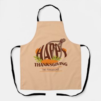 Family Artistic Thanksgiving Turkey Brown & Orange