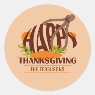 Family Artistic Thanksgiving Turkey Brown & Orange