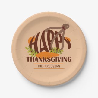 Family Artistic Thanksgiving Turkey Brown & Orange