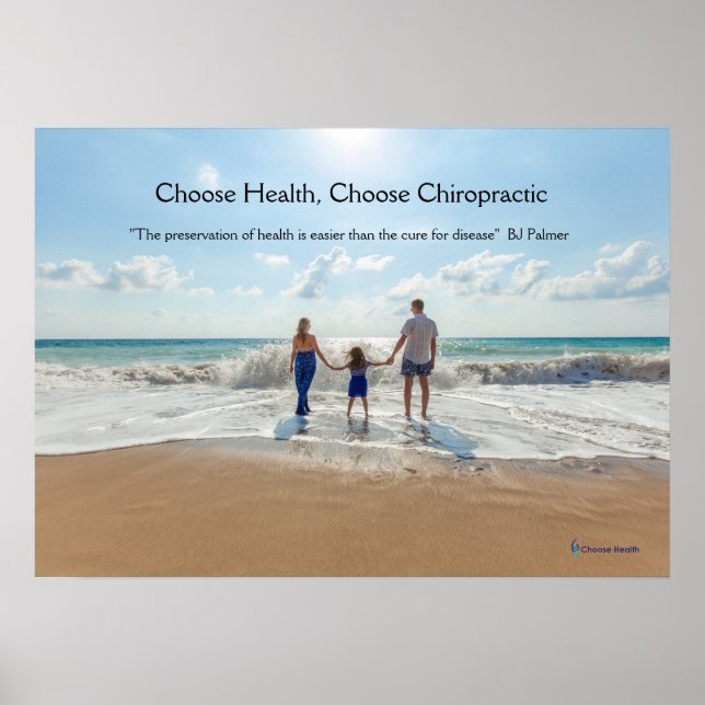 Family at beach Chiropractic poster (Front)
