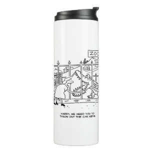 Family at the Zoo. Dad Swallowed by Alligator Ther Thermal Tumbler