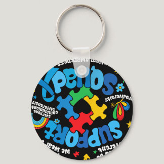 Family Autism Support Squad Autism Awareness Sped  Keychain
