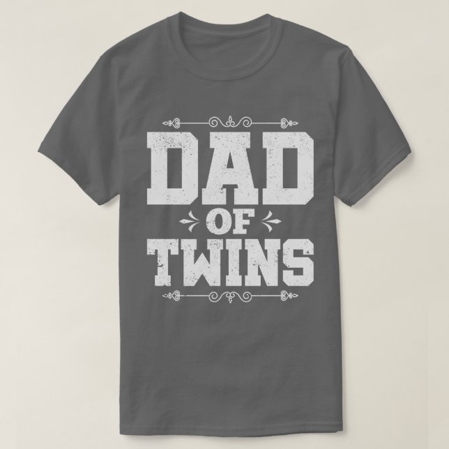 Family Baby Dad Fathers Day Twin Parents T-Shirt (Design Front)
