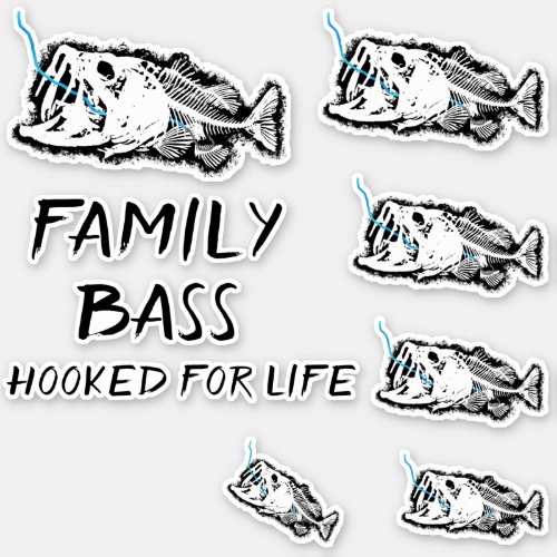 FAMILY BASS HOOKED FOR LIFE STICKER