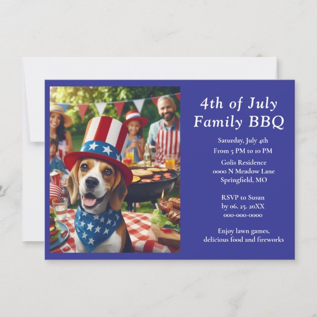 Family BBQ 4th of July  Invitation (Front)