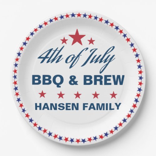 Family BBQ And Brew Paper Plates