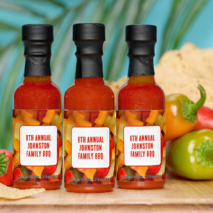 Family BBQ Summer Gathering Pepper Photo Label Hot Sauces