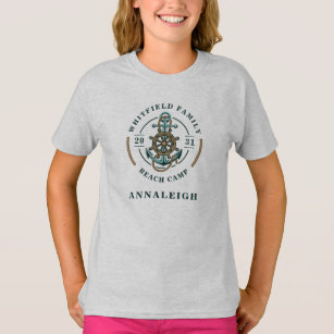 Family Beach Camp Nautical Matching Daughter Name T-Shirt