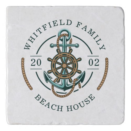 Family Beach House Custom Nautical Trivet