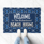 Family Beach House midnight blue welcome Doormat