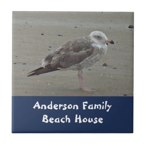 Family Beach House Welcome Artistic Animal Seagull Ceramic Tile