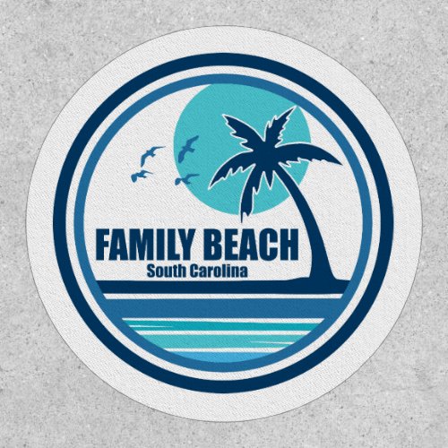 Family Beach South Carolina Palm Tree Birds Patch