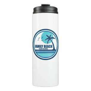 Family Beach South Carolina Palm Tree Birds Thermal Tumbler