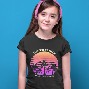 Family Beach Trip Tropical Island Sunset Kids T-Shirt
