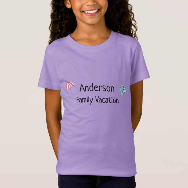 Family Beach Vacation Personalized Surname  T-Shir T-Shirt (Front)