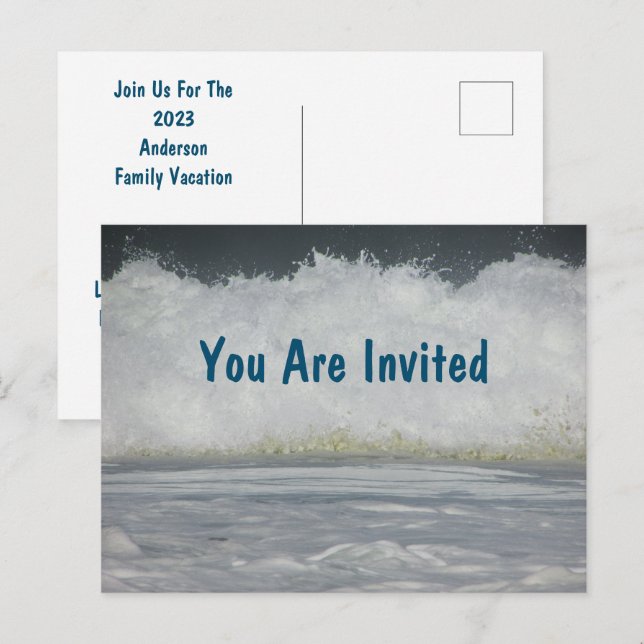 Family Beach Vacation Summer Destination Invite (Front/Back)