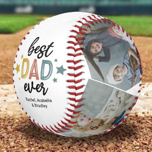 All Star Dad  Happy Father's Day Photo & Monogram Baseball Black -  Moodthology Papery