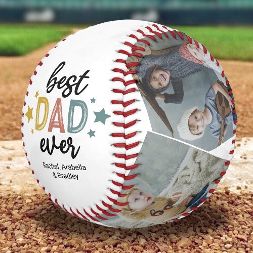 Family Best Dad Ever Photo Baseball