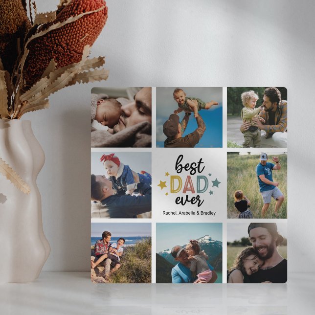 Family Best Dad Ever Photo Collage Plaque (Creator Uploaded)