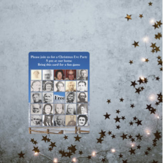 Family Bingo Card With Snow Covered Mountain Photo