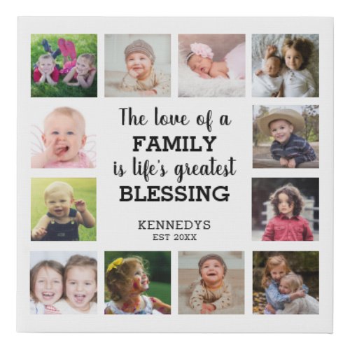 Family Blessing Quote 12 Photo Collage