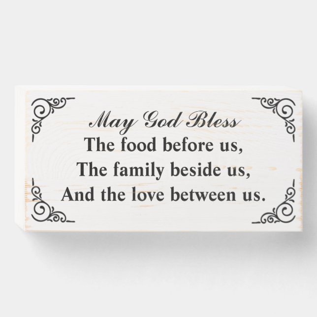 Family Blessings Wood Box Sign (Front Horizontal)
