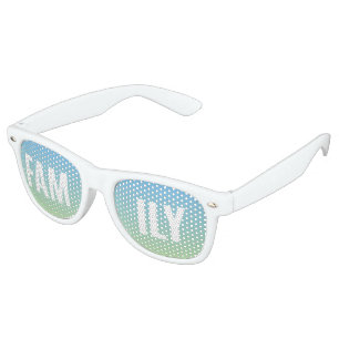 Family Blue Gradient Family Vacation Beach Trip  Retro Sunglasses
