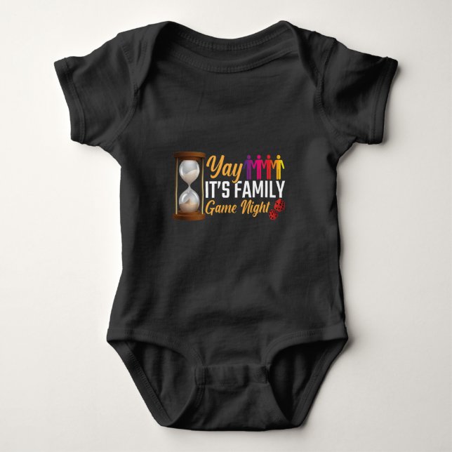 Family Board Game Night Gift Dice Card Games Baby Bodysuit (Front)