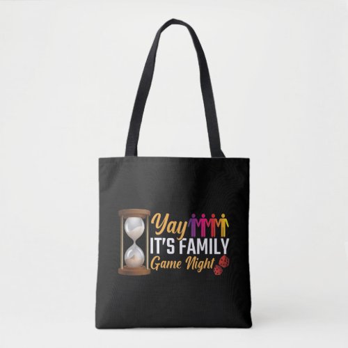 Family Board Game Night Gift Dice Card Games Tote Bag