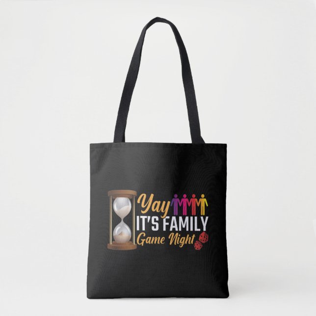 Family Board Game Night Gift Dice Card Games Tote Bag (Front)