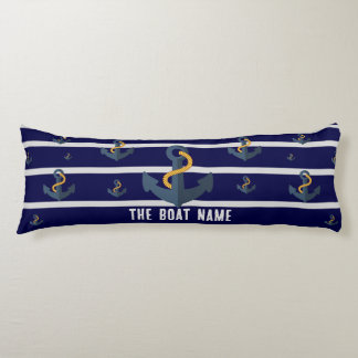 Family Boat Name with Anchor Rope Nautical Body Pillow