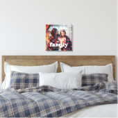 Family | Boho Text Overlay with Photo Canvas Print (Insitu(Bedroom))