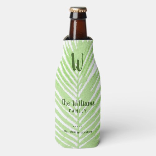 family brand name palm leaf bottle cooler