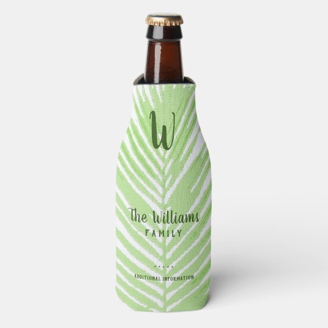 family brand name palm leaf bottle cooler (Bottle Front)