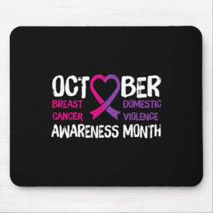 Family Breast Cancer And Domestic Violence Awarene Mouse Pad