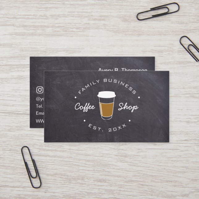 Family Business Coffee shop logo custom Card (Front/Back In Situ)