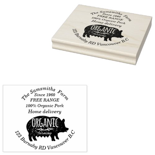 Family Business Pork  Farm Since 1960 lg Rubber Stamp