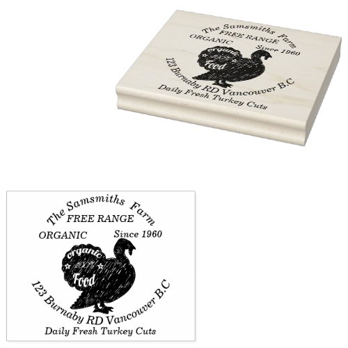 Family Business Turkey  Farm Since 1960 Rubber Stamp