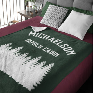 Family Cabin Fleece Blanket