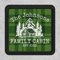 Family Cabin Green Plaid Themed Name Personalized Patch