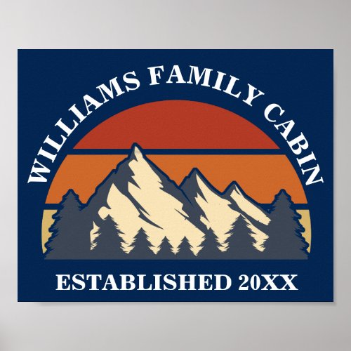 Family Cabin Mountains Custom Vacation Rental Poster