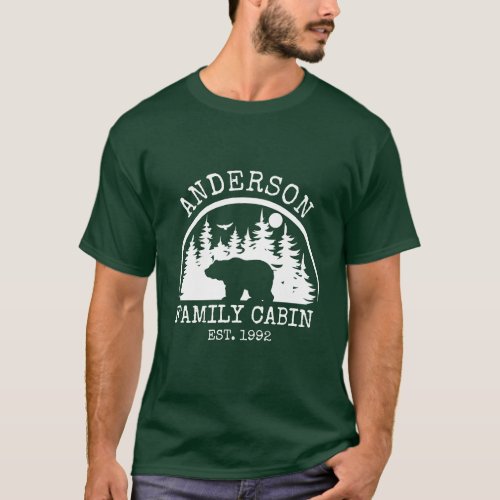 Family Cabin Name Personalized Rustic wooden T_Shirt