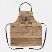 Family Cabin Name Rustic Wood Personalized Apron | Zazzle
