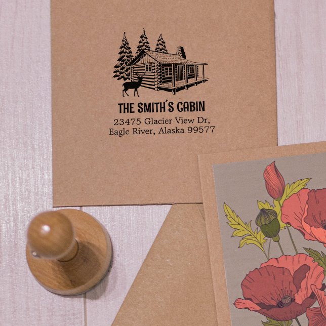 Family Cabin Return Address Rubber Stamp (Creator Uploaded)