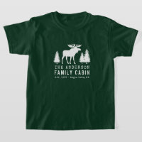 Family Cabin Rustic Moose Pine Trees Silhouette