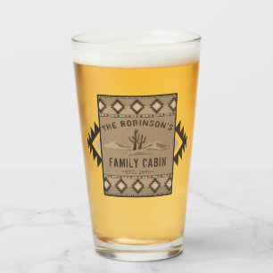 Family Cabin Rustic Southwest Native Tribal Cactus Glass
